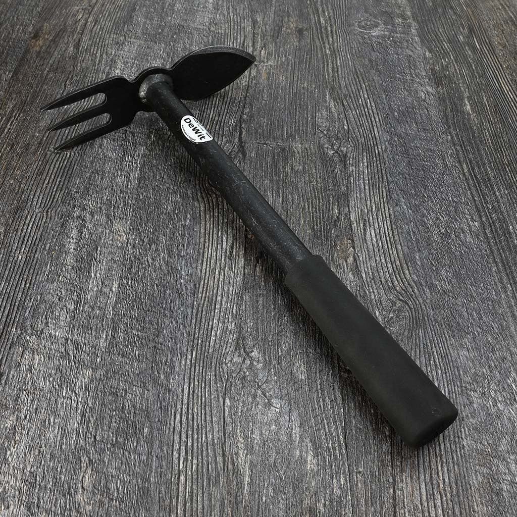 DeWit Garden Hoe Combo W 3-Tine Cultivator And Heart Blade NEW - Image 2