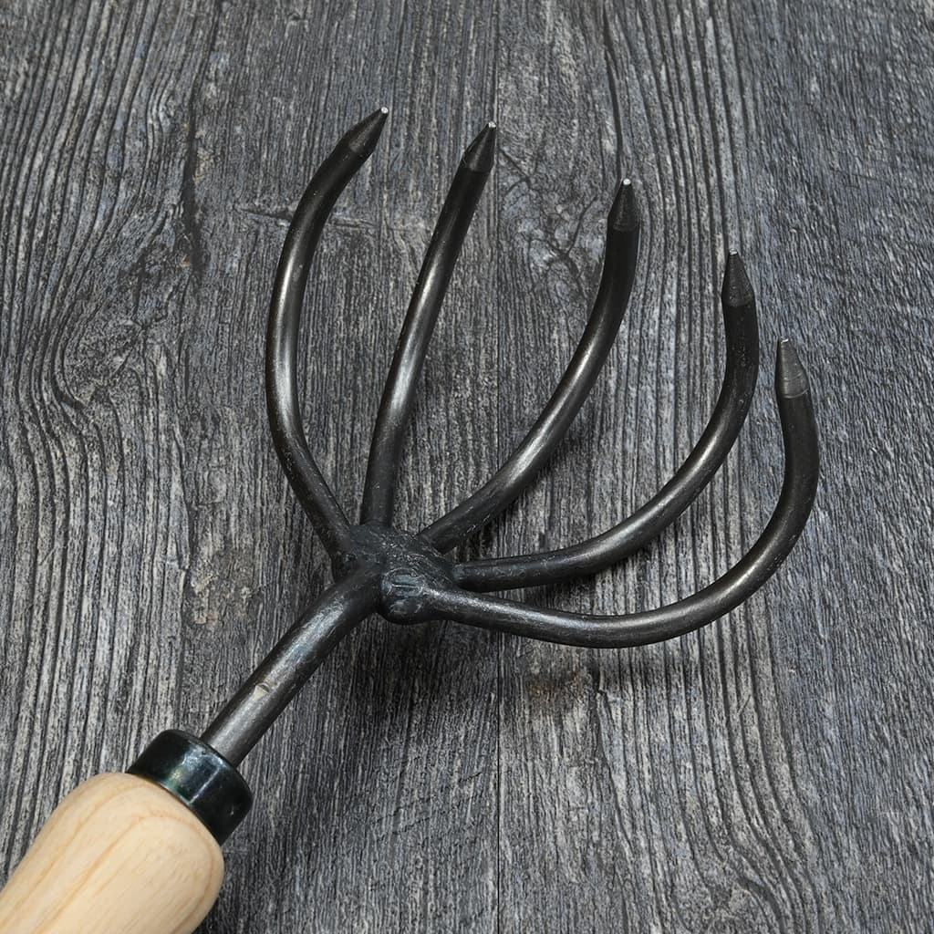 DeWit 5-Tine Hand Cultivator Hand Weeder Boron Steel Ash Handle Hand-Forged NEW - Image 3