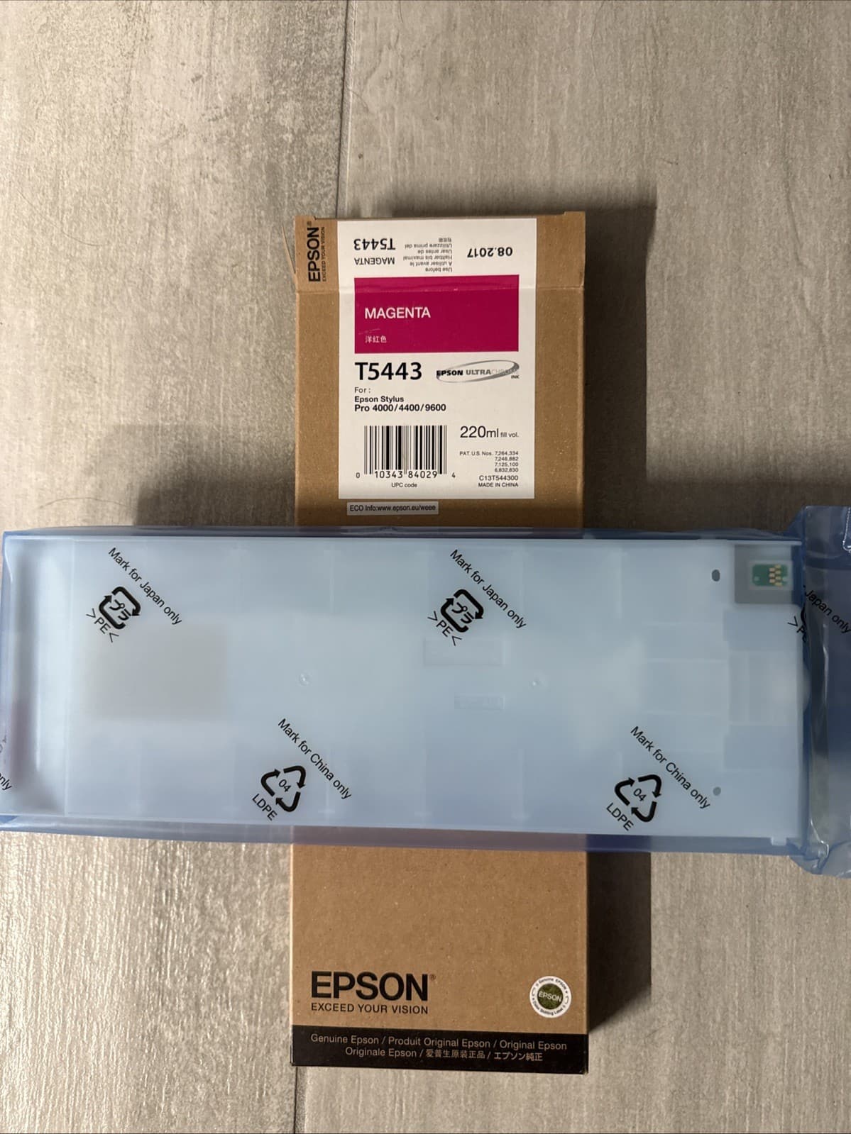 New Sealed Epson T5443 Magenta Ink Cartridge For Stylus Pro 4000 9600 220ml - Image 3