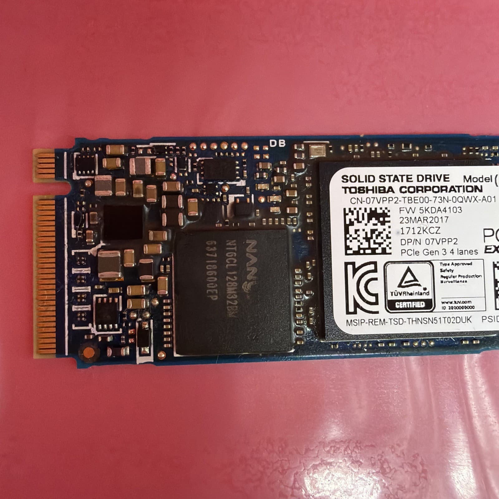 Toshiba M.2 2280 PCIe NVMe Internal SSD - 512GB (THNSN5512GPUK) - 81% Health - Image 3