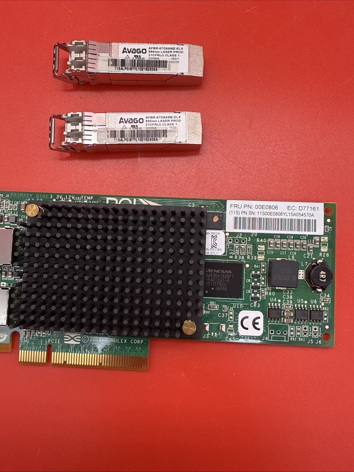 IBM Power8 577D 00E0806 8Gb 2 Port FC PCI-e Full Height HBA + SFP Transceivers - Image 3