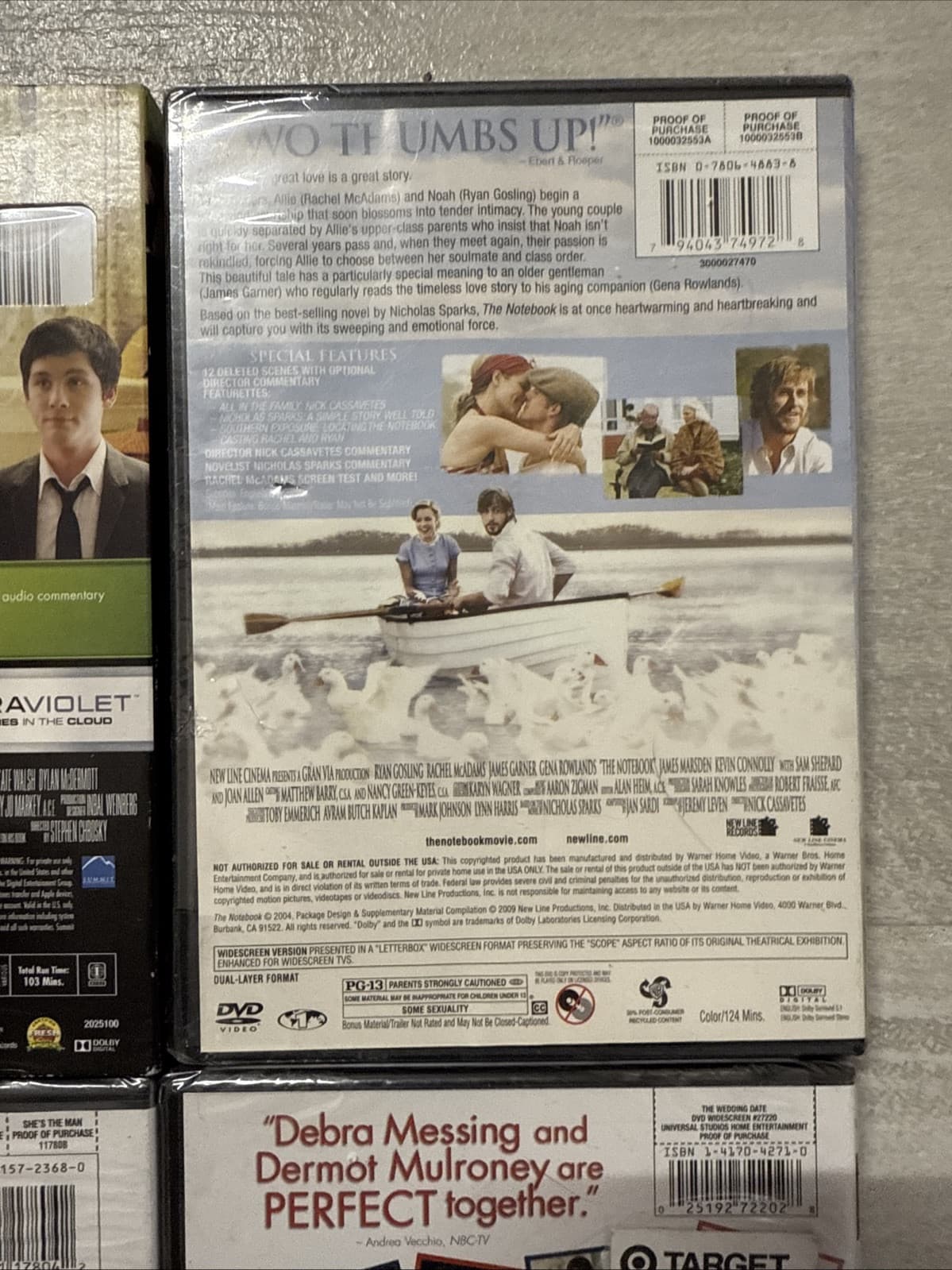 Lot Of 4 Rom Com The Notebook Perks Of Wallflower She’s The Man Wedding Date NEW - Image 8