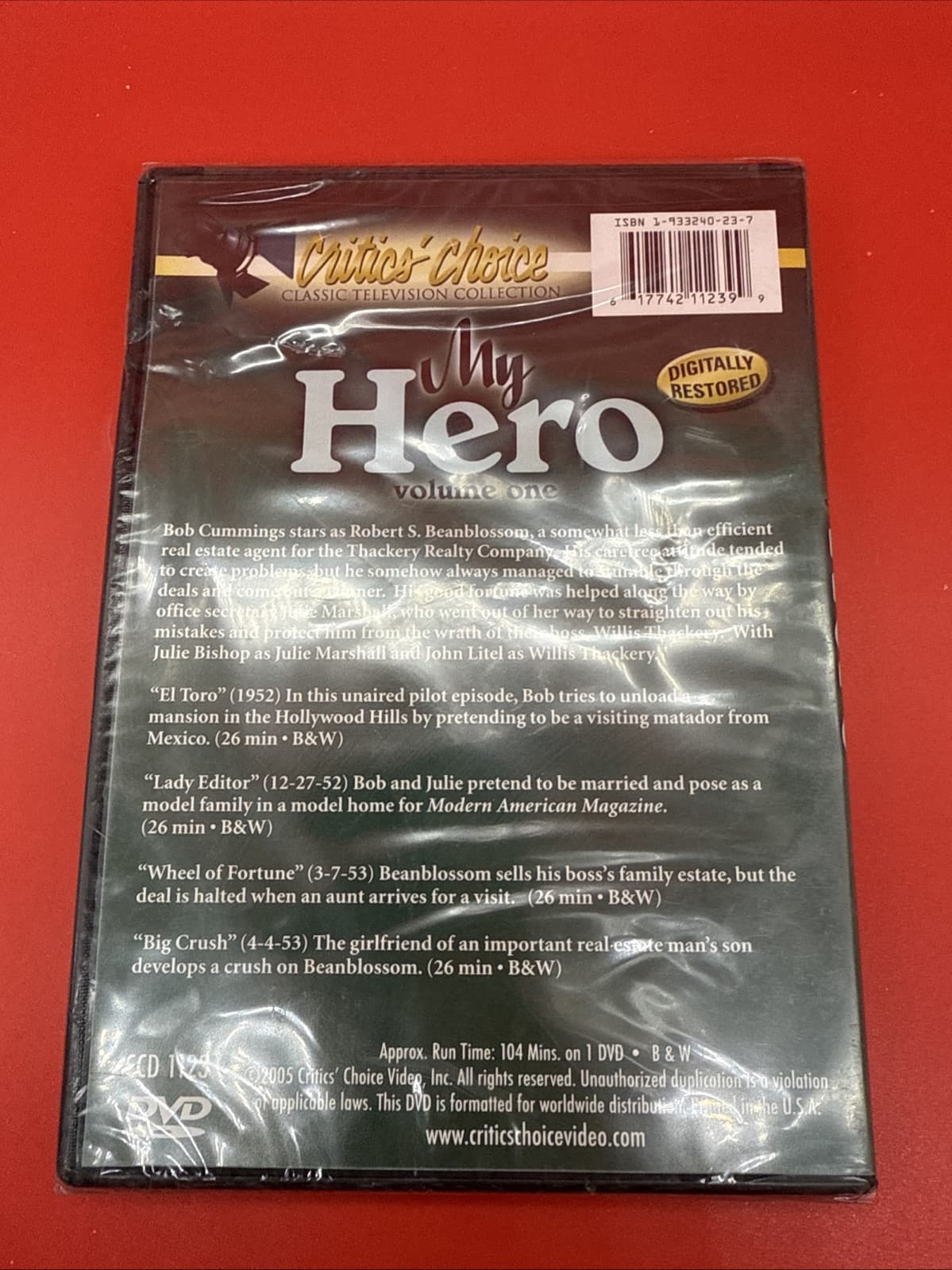 Critics Choice MY HERO VOL. 1 Brand New Sealed DVD Comedy Robert Cummings NR - Image 3