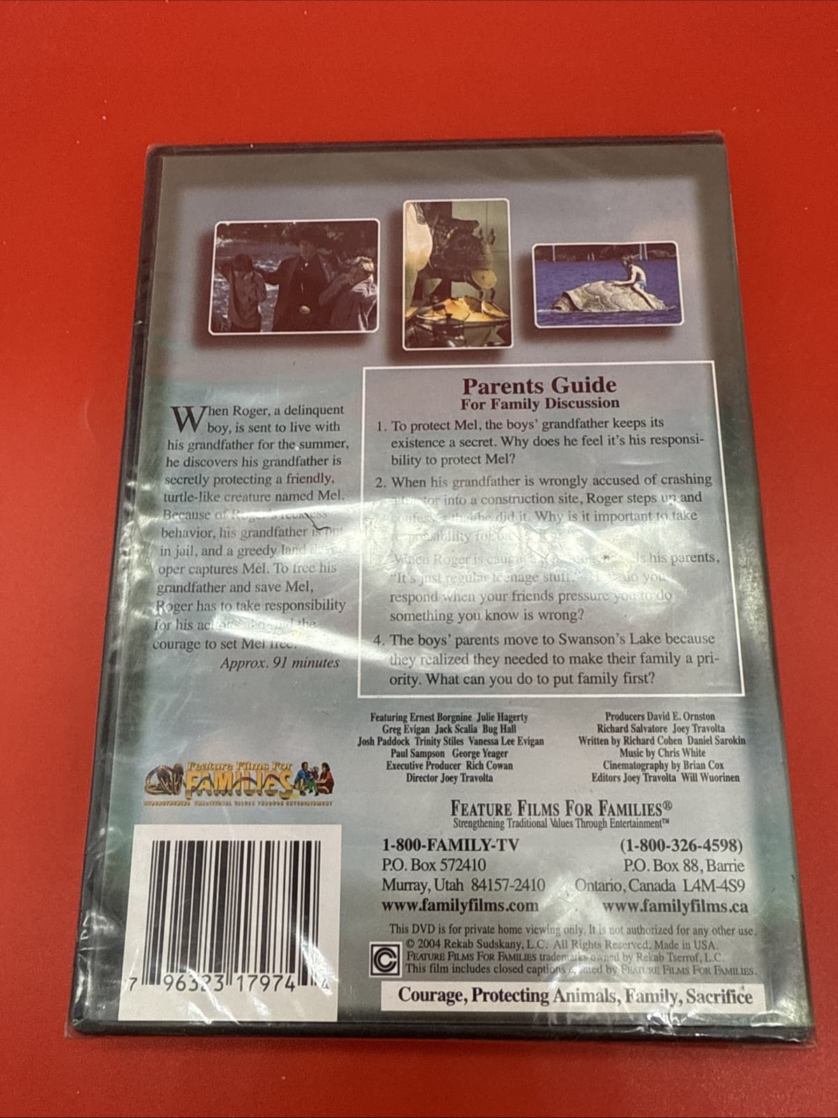 New Feature Films For Families MEL Sea Turtle DVD Movie Ernest Borgnine New NTSC - Image 3