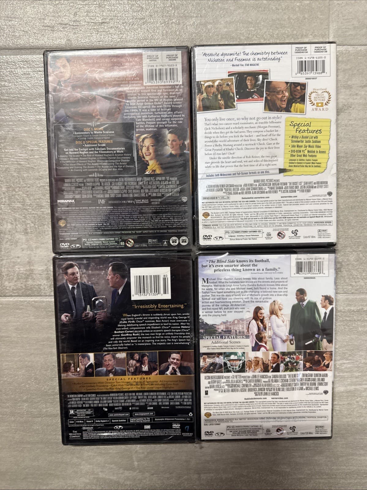 Lot Of 4 DVD King’s Speech Aviator The Blind Side Bucket List DVD New Sealed - Image 7