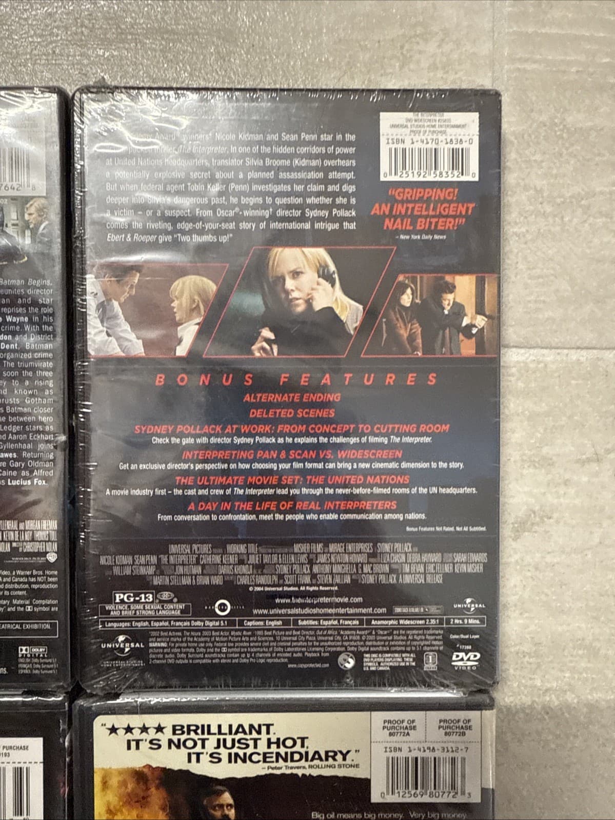 Lot Of 4 DVD Expendables Syriana The Dark Knight Interpreter - Brand New Sealed - Image 9