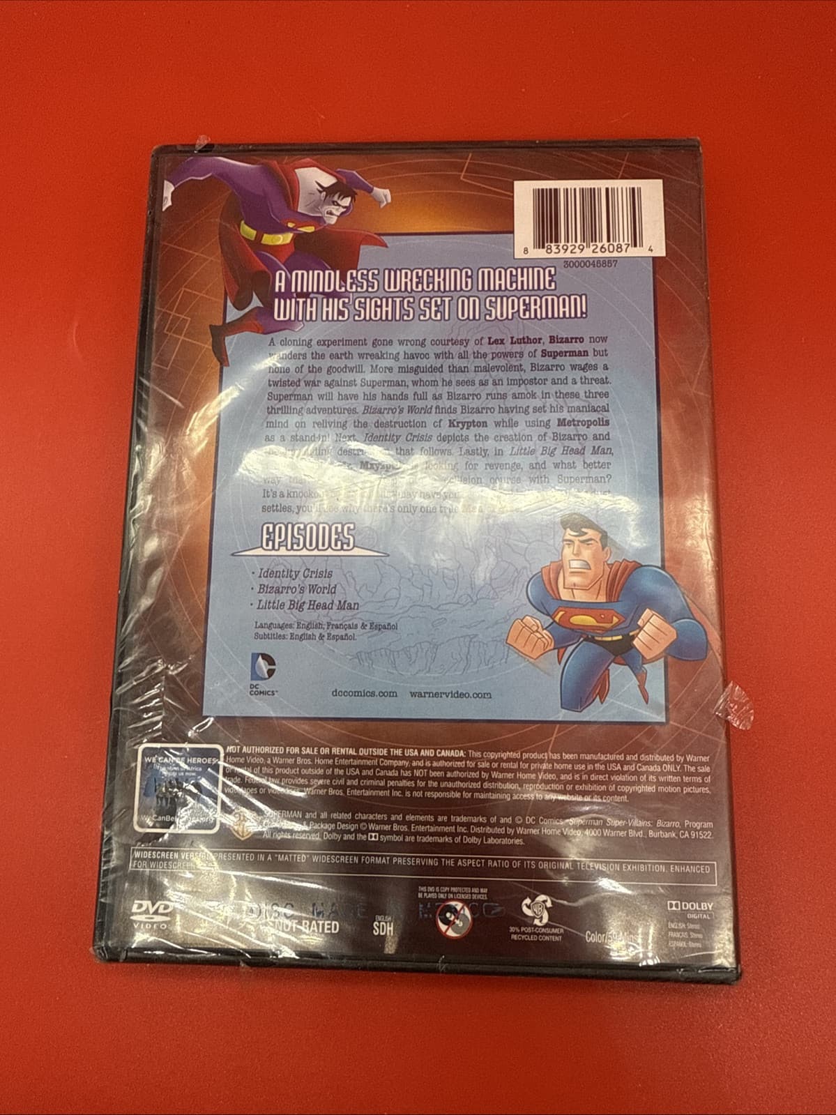 Superman Super Villains: Bizarro (DVD, animated) NEW, sealed Movie Region 1 NTSC - Image 3