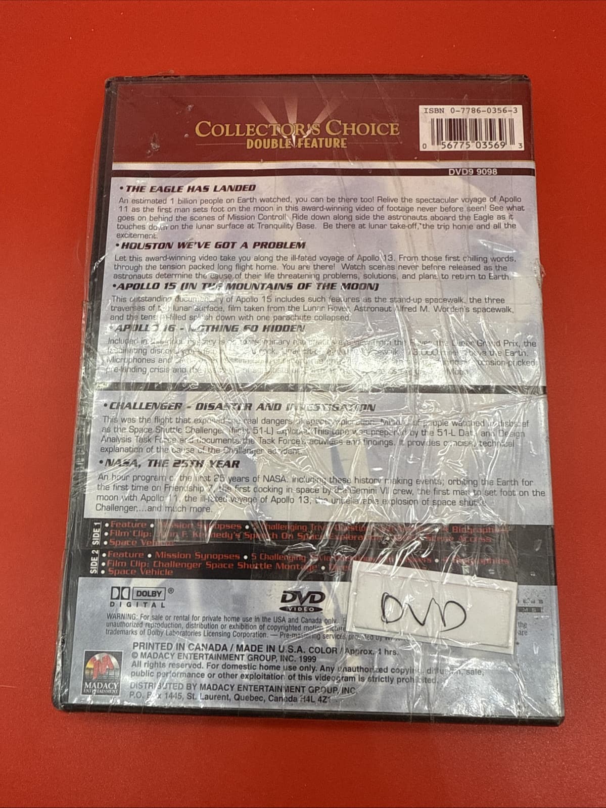 NASA: Collectors Choice Double Feature (DVD, 1999, Dual Side) - Brand New Sealed - Image 3