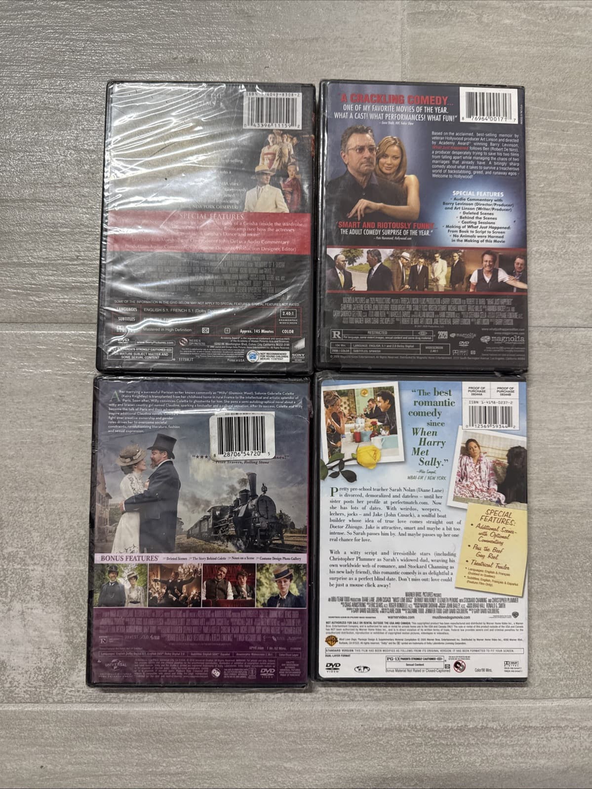 Lot Of 4 DVD Memoirs Of A Geisha What Just Happened Colette Must Love Dogs NEW - Image 6