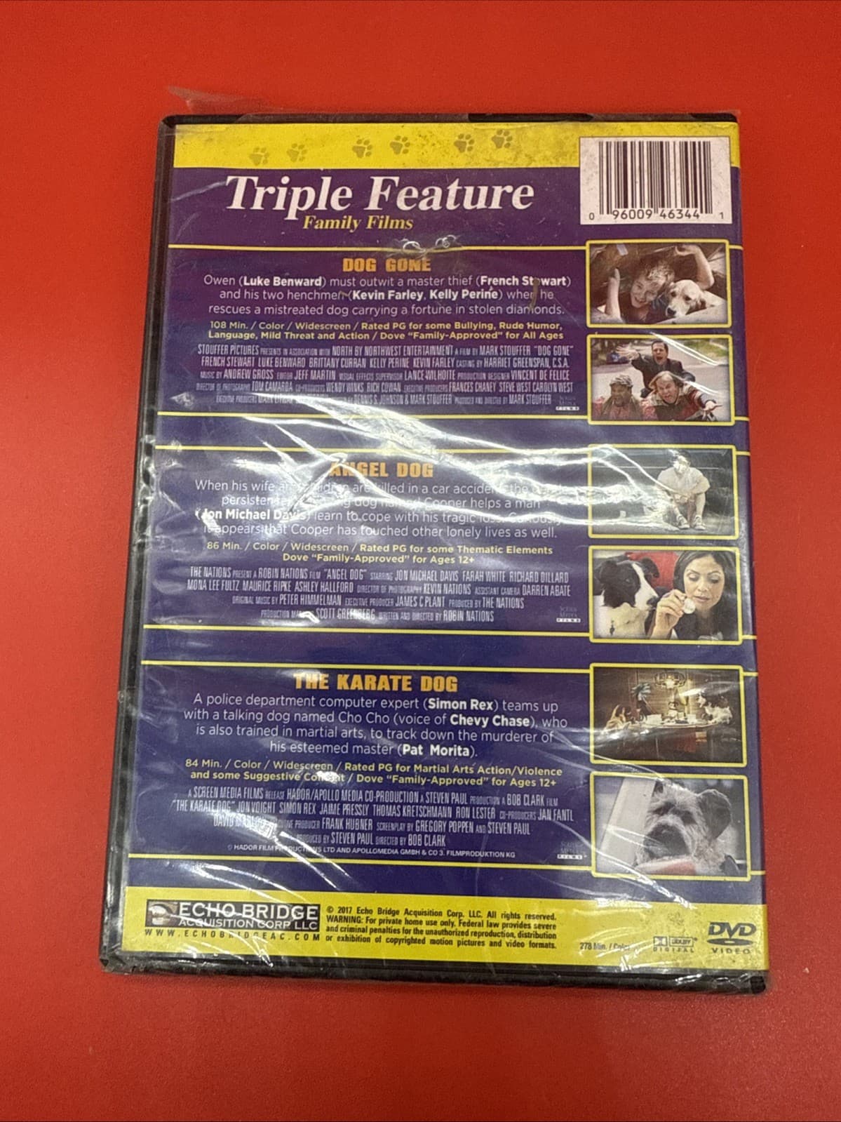 Family Films Triple Feature (DVD) Dog Gone Angel Dog Karate Dog New Sealed - Image 3