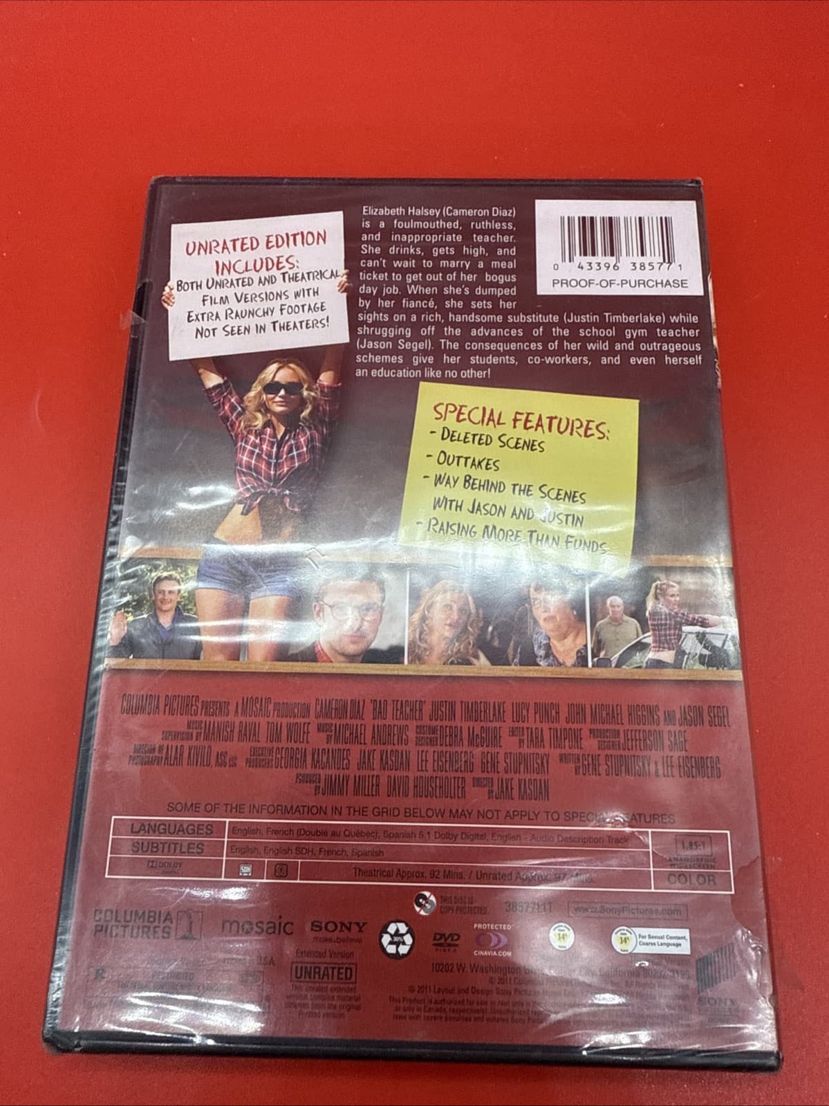 Bad Teacher (DVD, 2011) - Brand New Sealed - Image 3