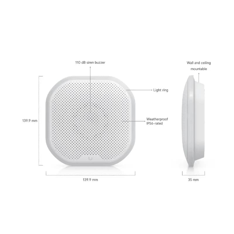 Ubiquiti UI USL-Siren SuperLink 110 dB Alarm Emergency LED Battery / DC Powered
