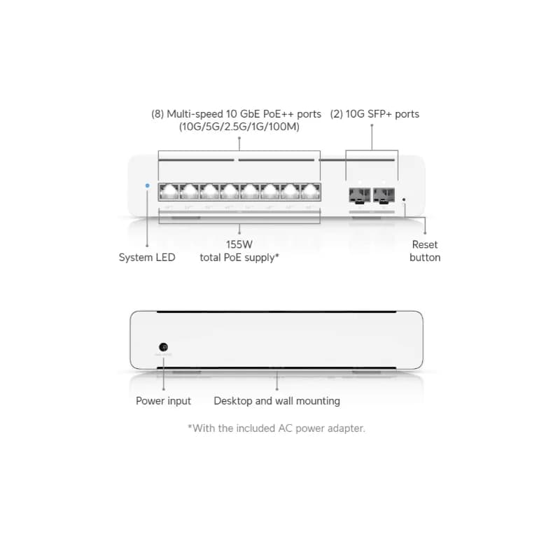 Ubiquiti UniFi Switch Pro XG 8 PoE (USW-Pro-XG-8-PoE 155W) | Brand New & Sealed