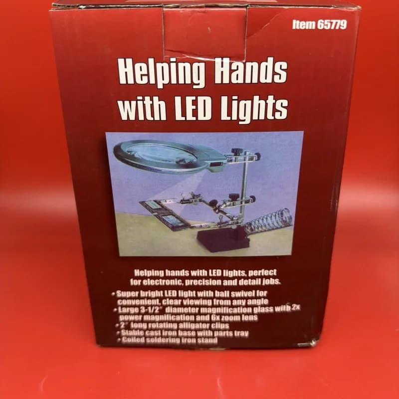 Helping Hands With LED Lights 65779 Soldering Stand New