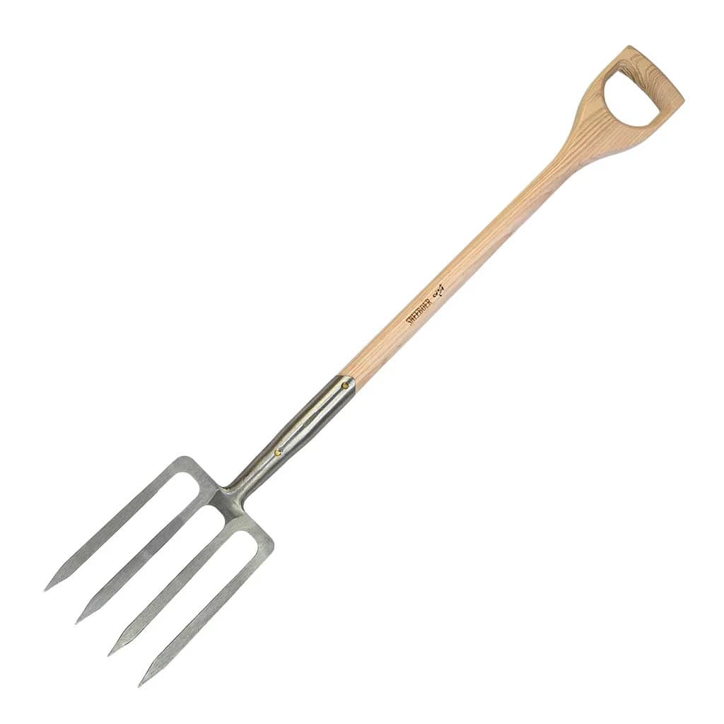 Sneeboer Large Garden Digging Fork - D Handle Stainless Steel Hand-Forged NEW