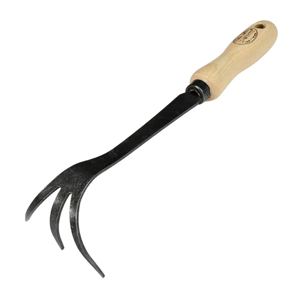 DeWit Bio 3-Tine Cultivator Hand Weeder Boron Steel Ash Handle Hand-Forged NEW