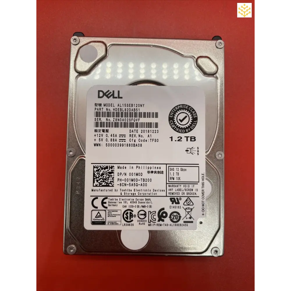 1.2TB SAS 12Gbps 10K 2.5 HDD Dell 01M0D AL15SEB120NY - 96% Health - Computers/Tablets & Networking:Drives Storage &