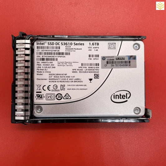 1.6TB 2.5” 6Gb/s SATA SSD HPe LK1600GEYMV 804612-004 805383 Tray SSDSC2BX016T4P - Computers/Tablets &