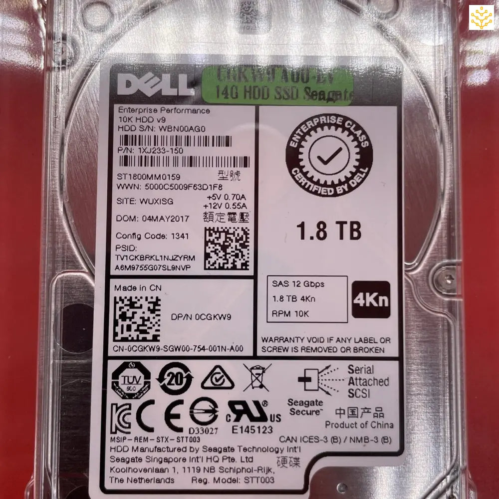 1.8TB SAS 12 Gbps 4Kn 10K 2.5 Dell CGKW9 ST1800NM0159 - Computers/Tablets & Networking:Drives Storage & Blank