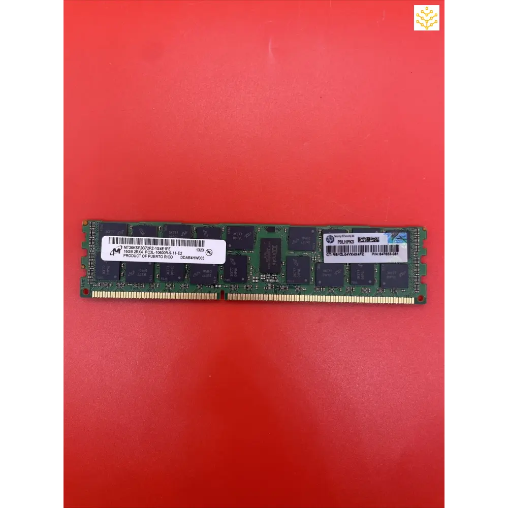 16GB 2Rx4 PC3L-10600R Micron MT36KSF2G72PZ-1G4 HP 647653-081 Server Memory - PR - Computers/Tablets &