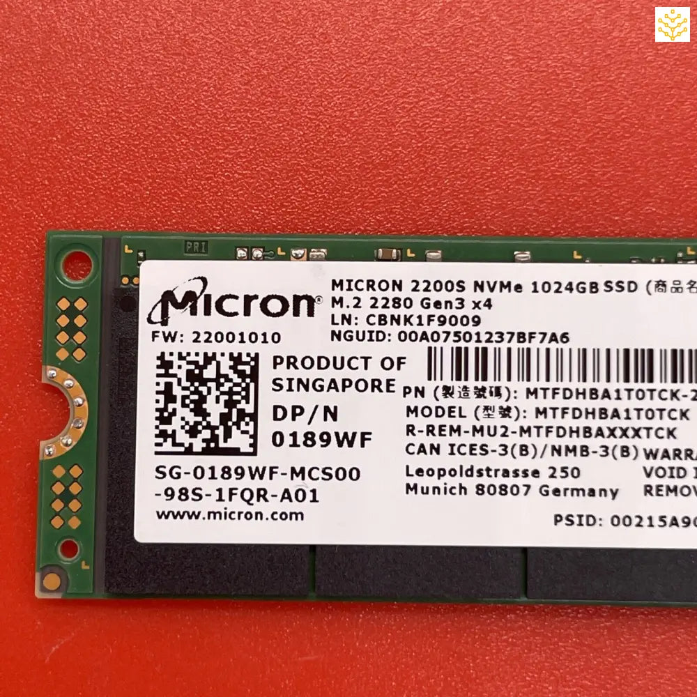 1TB Micron MTFDHBA1T0TCK 189WF M.2 NVMe SSD - Computers/Tablets & Networking:Drives Storage & Blank Media:Hard Drives