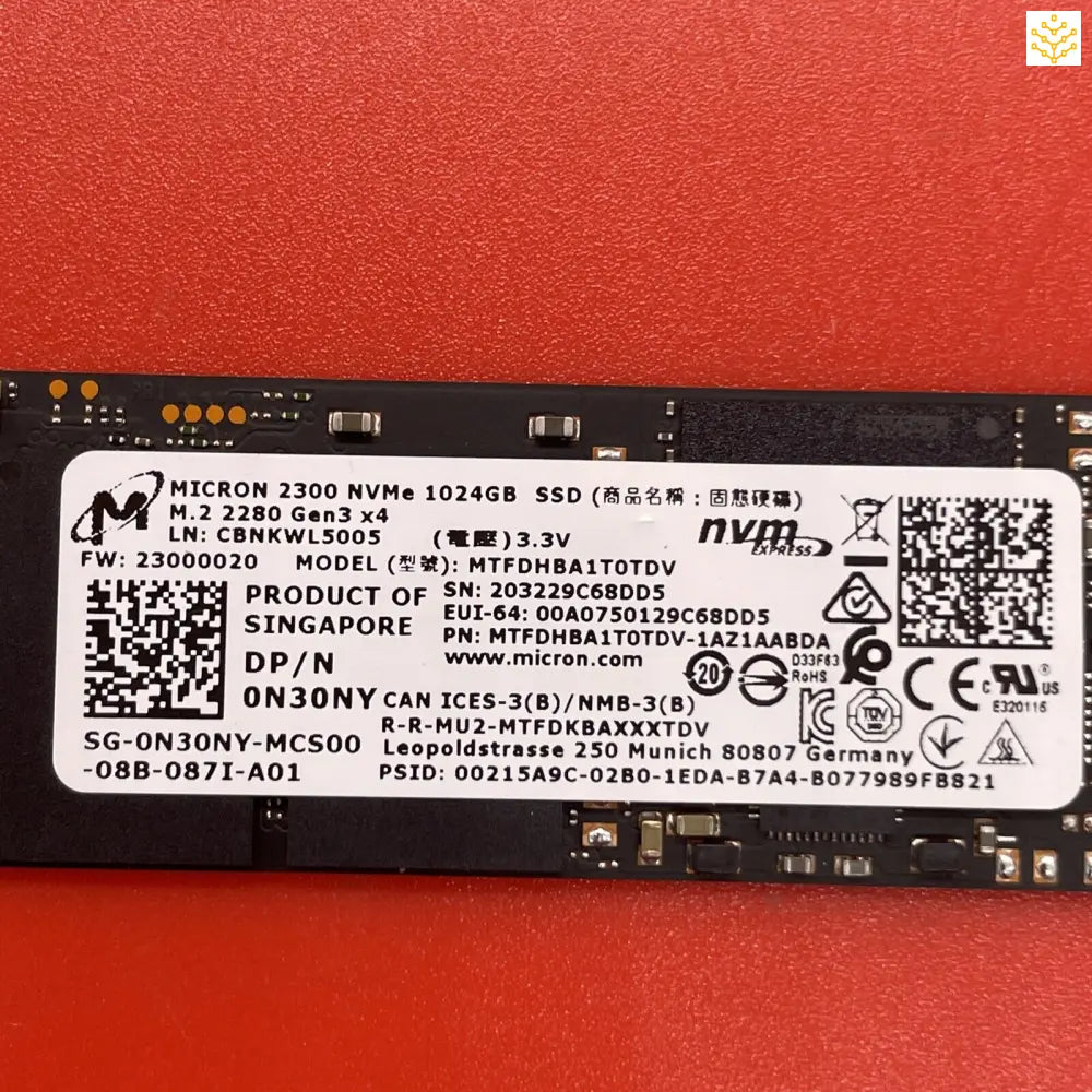 1TB Micron MTFDHBA1T0TDV N30NY 2300 M.2 NVMe SSD - Computers/Tablets & Networking:Drives Storage & Blank Media:Hard