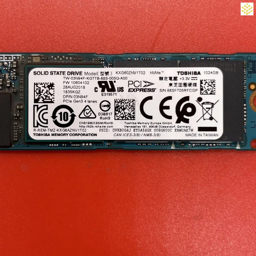 1TB Toshiba KXG60ZNV1T02 3N94F M.2 NVMe SSD - Computers/Tablets & Networking:Drives Storage & Blank Media:Hard Drives