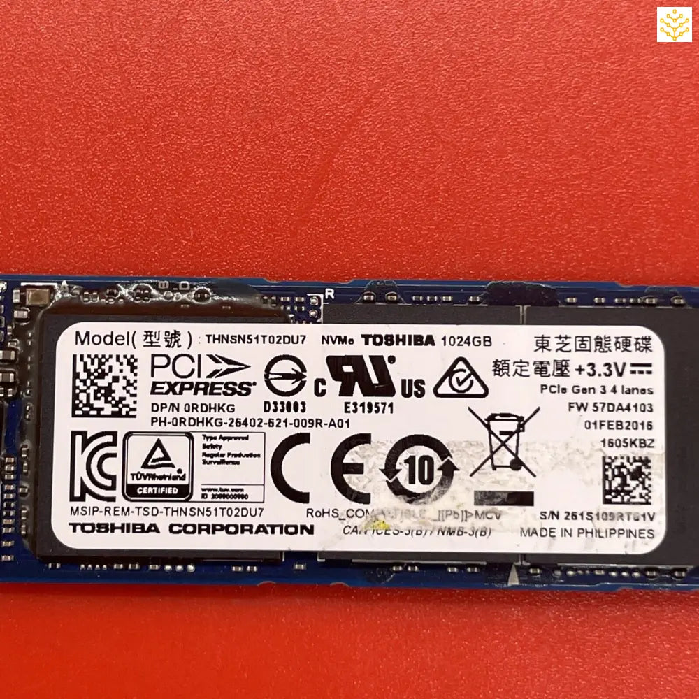 1TB Toshiba THNSN51T02DU7 RDHKG M.2 NVMe SSD - Computers/Tablets & Networking:Drives Storage & Blank Media:Hard Drives