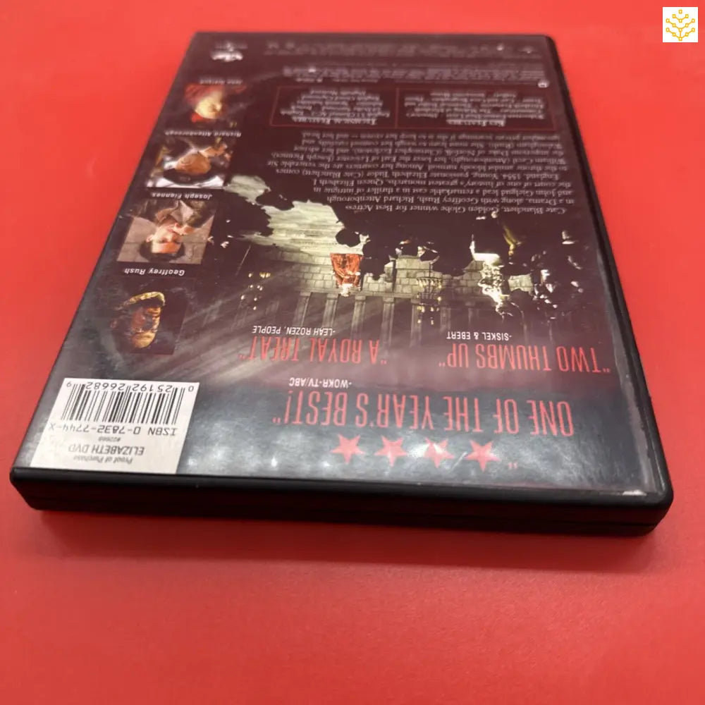 Black DVD case lying on its back showing the rear cover information.