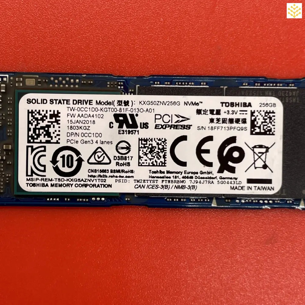 256G Toshiba KXG50ZNV256G CC1D0 PCIe Gen3x4 M.2 NVME SSD - Computers/Tablets & Networking:Drives Storage & Blank