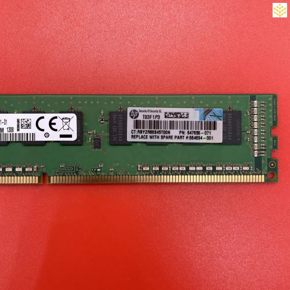 2G 1Rx8 PC3L - 10600E Samsung M391B5773DH0 - YH9 HP 647656 - 071 664694 - 001 Server Ram - GIGDATA