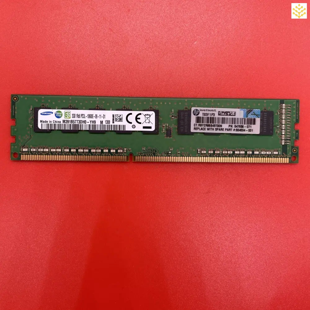 2G 1Rx8 PC3L - 10600E Samsung M391B5773DH0 - YH9 HP 647656 - 071 664694 - 001 Server Ram - GIGDATA