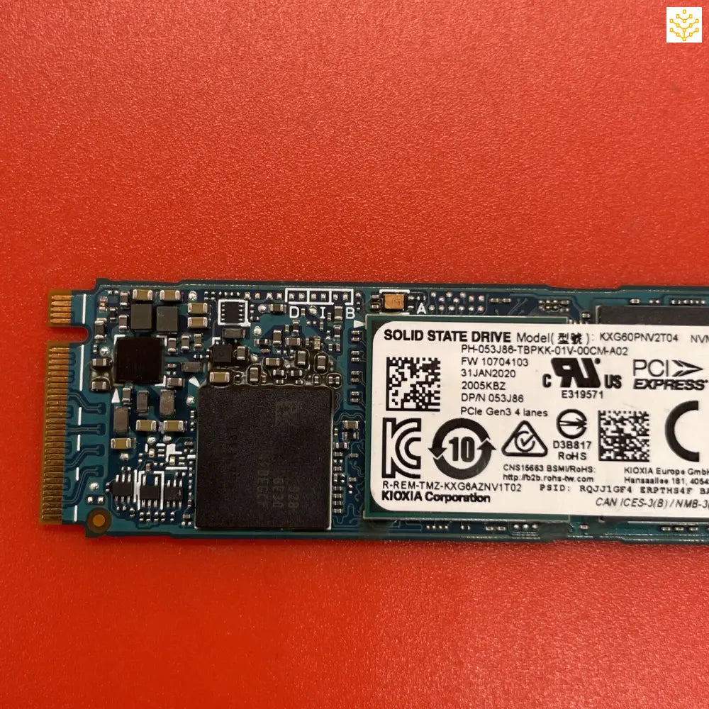 2TB KIOXIA KXG60PNV2T04 2TB NVMe M.2 SSD PCIe Gen3x4 XG6-P 53J86 Dell - Computers/Tablets & Networking:Drives Storage &