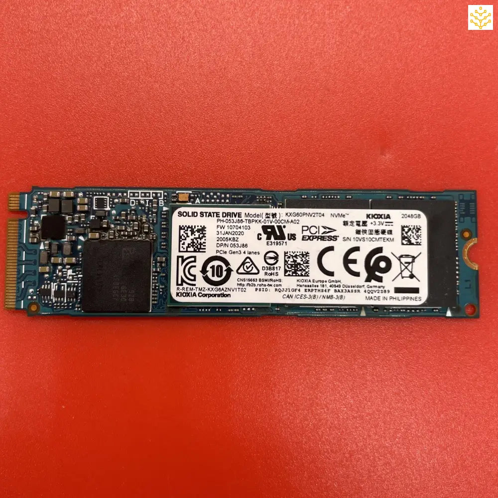 2TB KIOXIA KXG60PNV2T04 2TB NVMe M.2 SSD PCIe Gen3x4 XG6-P 53J86 Dell - Computers/Tablets & Networking:Drives Storage &