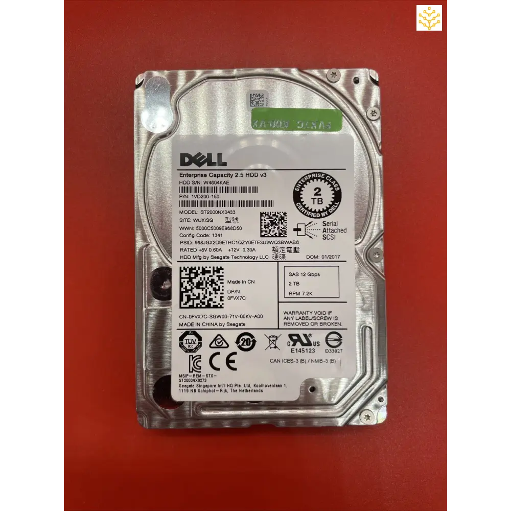 2TB SAS 12Gbps 7.2K Dell FVX7C ST2000NX0433 HDD - 98% Health - Computers/Tablets & Networking:Drives Storage & Blank