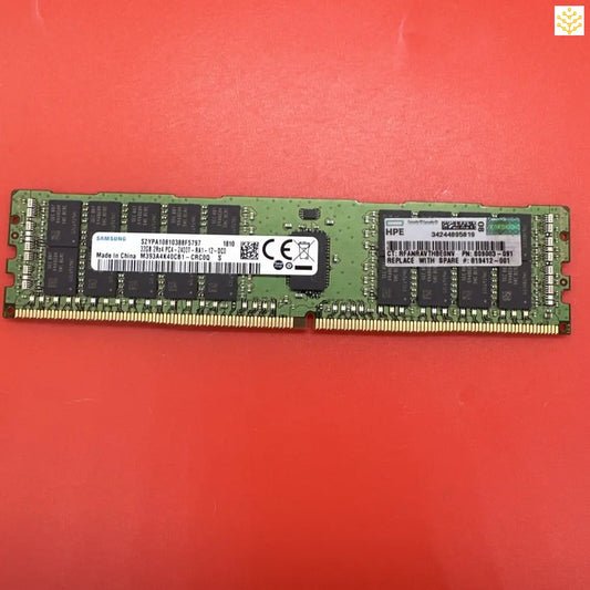 DDR4 RAM memory module with heat spreader and identification labels.