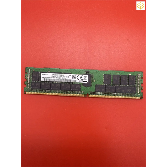 Computer RAM stick with visible circuit board and memory chips.