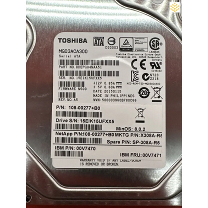 3TB Toshiba MG03ACA300 3TB SATA 3.5 7.2K HDD HDEPQ04NAA51 - Computers/Tablets & Networking:Drives Storage & Blank