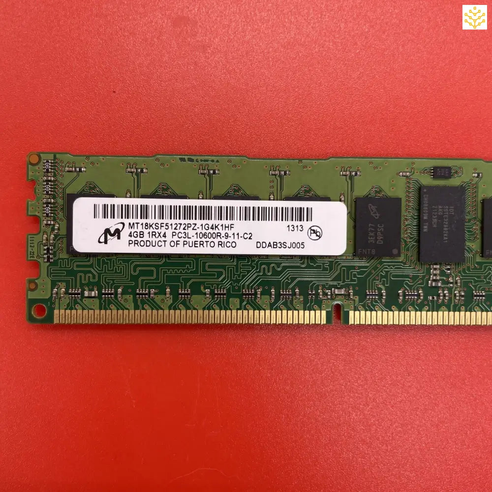 4G 1Rx4 PC3L - 10600R Micron MT18KSF51272PZ - 1G4 647647 - 071 664688 - 001 SVR Memory - GIGDATA