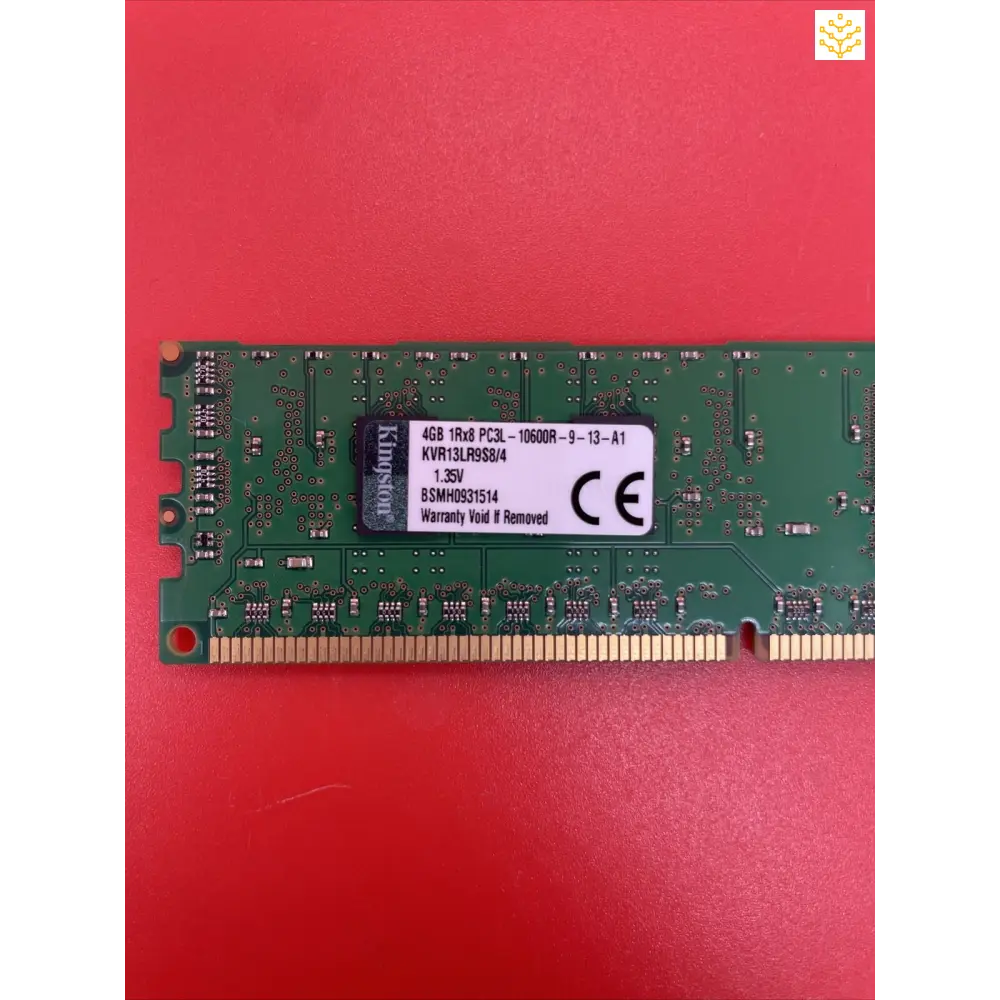 4GB 1Rx8 PC3L - 10600R Kingston KVR13LR9S8/4 Server Memory - GIGDATA