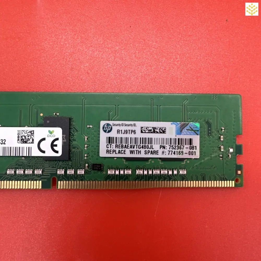 Computer RAM stick manufactured by HP.