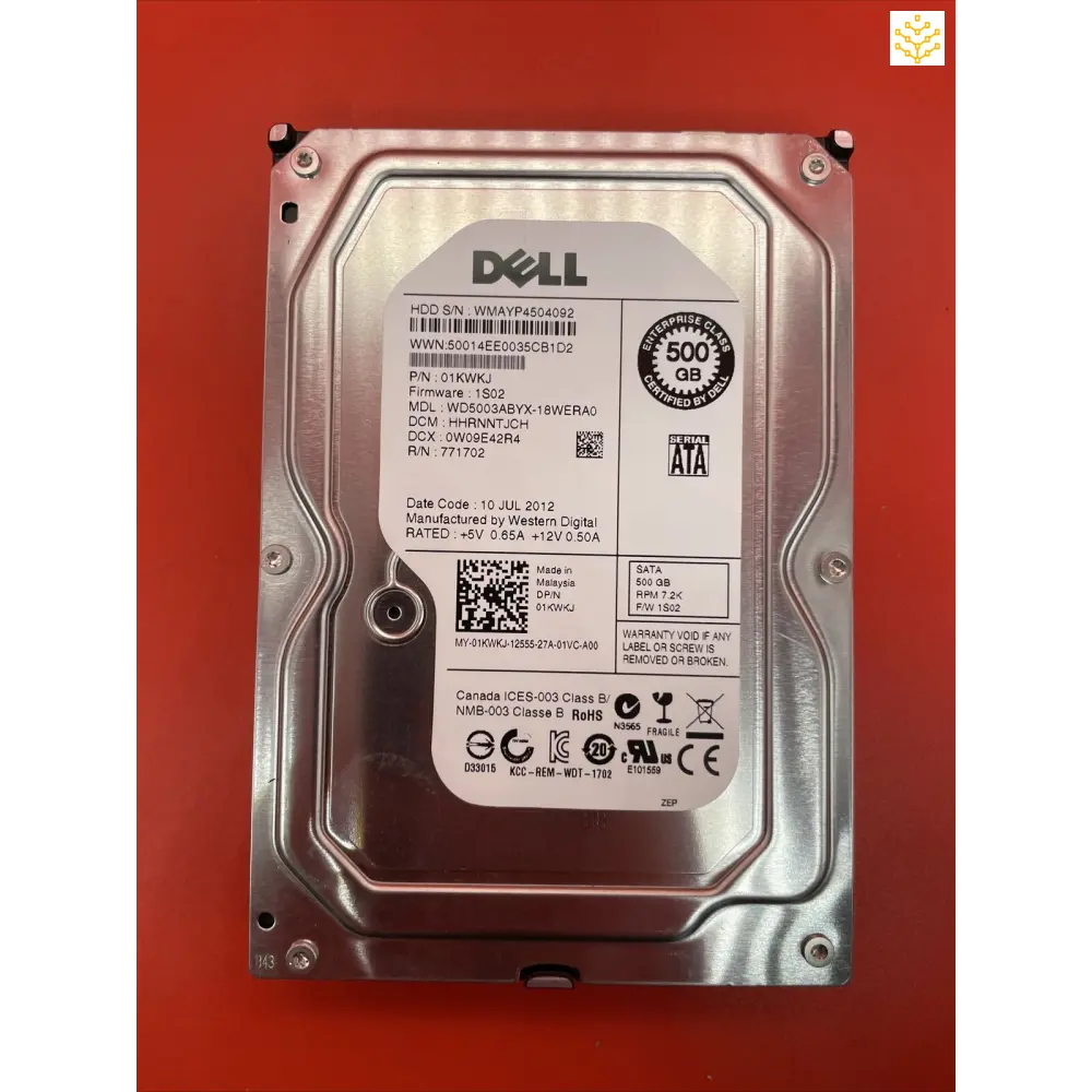 500GB SATA 3.5 7.2K Dell 1KWKJ WD5003ABYX Hard Disk Drive - Computers/Tablets & Networking:Drives Storage & Blank