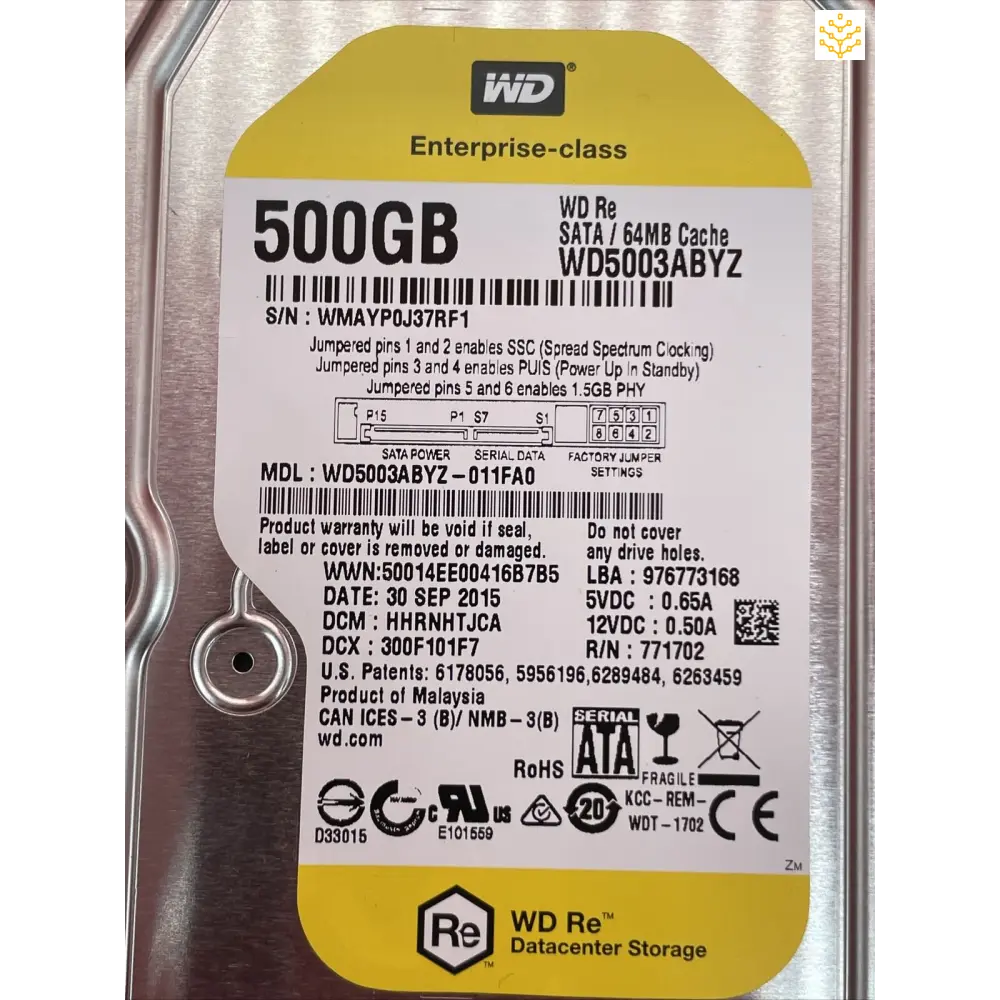 500GB SATA 64MB Cache 7.2K 3.5 WD WD5003ABYZ-011FA0 Hard Disk Drive - Computers/Tablets & Networking:Drives Storage &