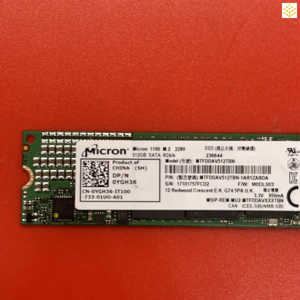 512G Micron 1100 2280 MTFDDAV512TBN YGH36 M.2 NVMe SSD - Computers/Tablets & Networking:Drives Storage & Blank