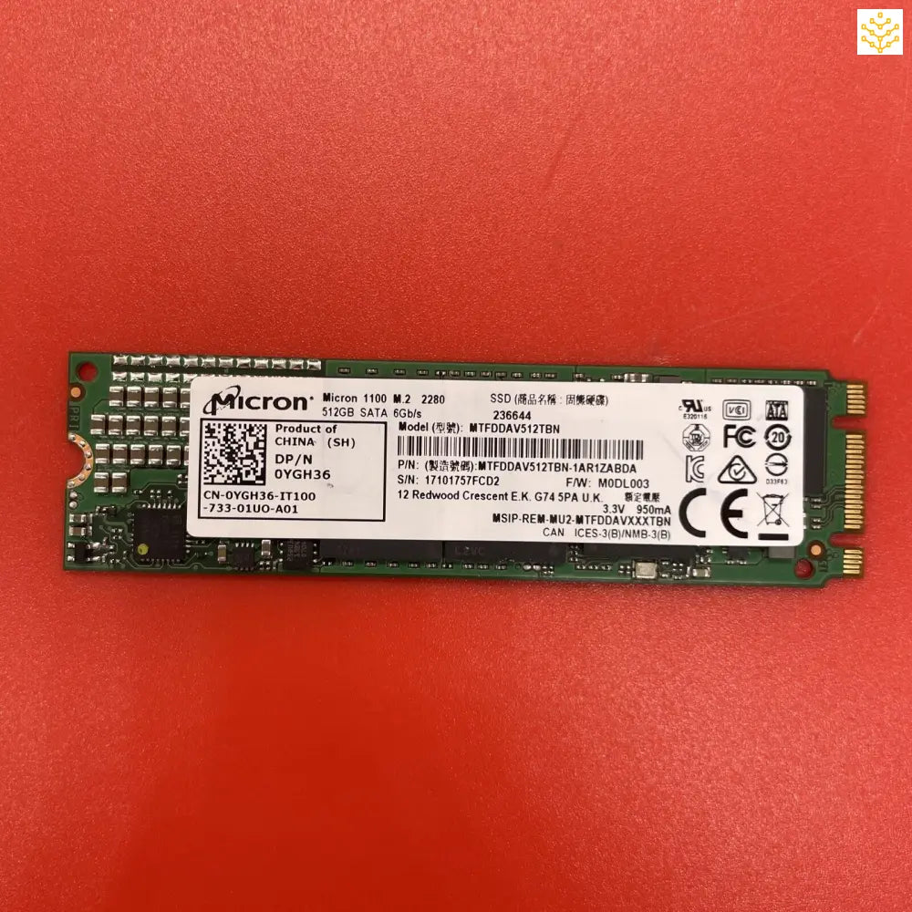 512G Micron 1100 2280 MTFDDAV512TBN YGH36 M.2 NVMe SSD - Computers/Tablets & Networking:Drives Storage & Blank