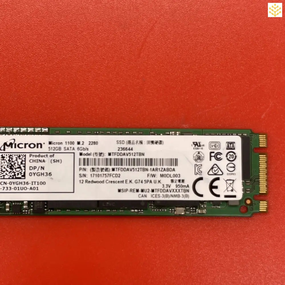 512G Micron 1100 2280 MTFDDAV512TBN YGH36 M.2 NVMe SSD - Computers/Tablets & Networking:Drives Storage & Blank