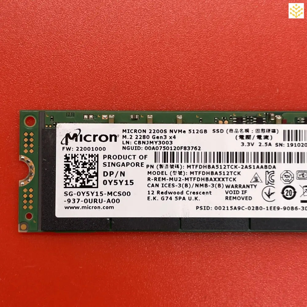 512G Micron 2200S MTFDHBA512TCK Y5Y15 M.2 NVMe SSD - Computers/Tablets & Networking:Drives Storage & Blank Media:Hard