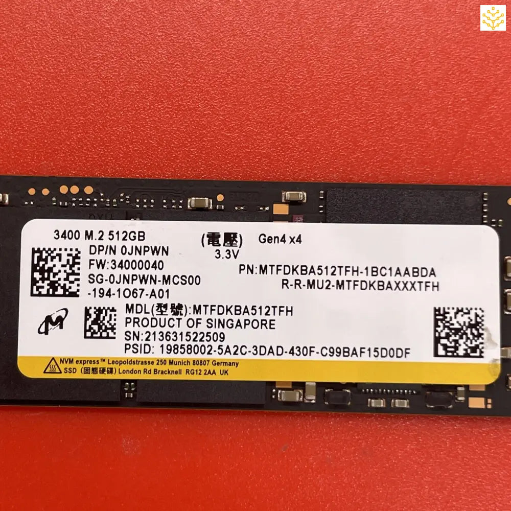 512G Micron MTFDKBA512TFH JNPWN 3400 M.2 NVMe SSD - Computers/Tablets & Networking:Drives Storage & Blank Media:Hard