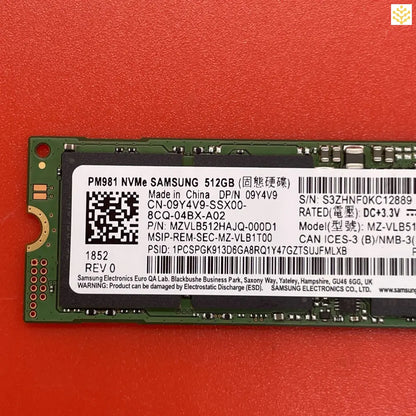 512G Samsung PM981 9Y4V9 MZ-VLB512A M.2 NVMe SSD - Computers/Tablets & Networking:Drives Storage & Blank Media:Hard