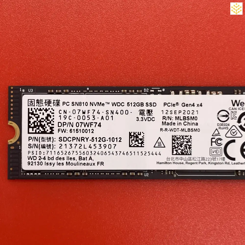 512G WD SDCPNRY-512G-1012 7WF74 M.2 NVMe SSD - Computers/Tablets & Networking:Drives Storage & Blank Media:Hard Drives